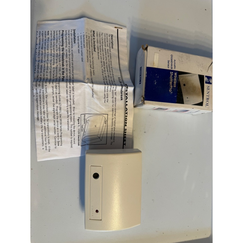 DMP Sentrol 1129-W Wireless ShatterPro Glassbreak Sensor White Alarm Security